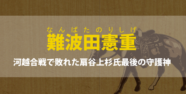 太田資正の義父・難波田憲重（なんばたのりしげ）河越合戦で敗れた扇谷上杉氏最後の守護神