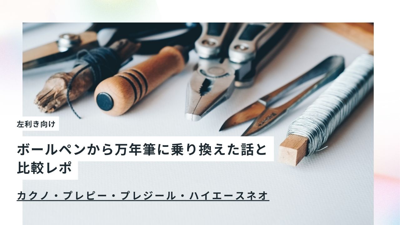 【左利き】ボールペンから万年筆に乗り換えた話と比較レポ【カクノ・プレジール・ハイエースネオ】